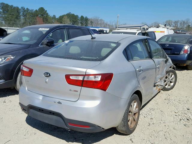 KNADN4A37E6327290 - 2014 KIA RIO EX SILVER photo 4