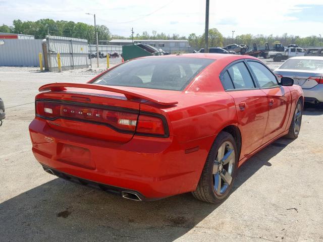 2C3CDXHG6EH330714 - 2014 DODGE CHARGER SX RED photo 4