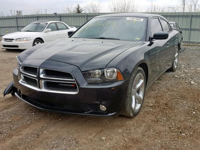 2C3CDXHG4DH574439 - 2013 DODGE CHARGER SX BLACK photo 2