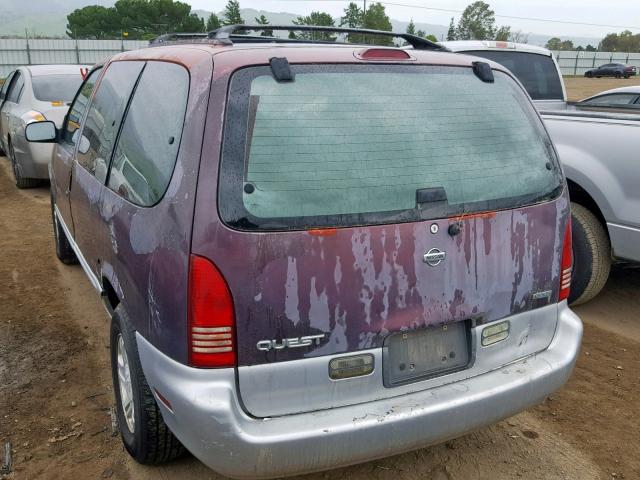 4N2DN1115VD830535 - 1997 NISSAN QUEST XE BURGUNDY photo 3