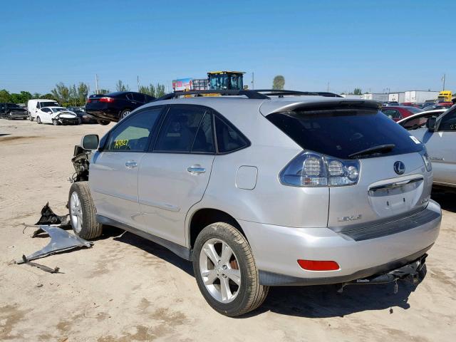 JTJHW31U282852996 - 2008 LEXUS RX 400H SILVER photo 3