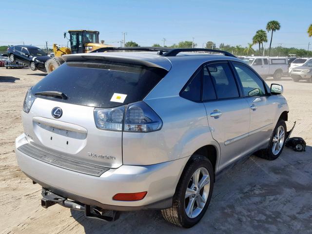 JTJHW31U282852996 - 2008 LEXUS RX 400H SILVER photo 4