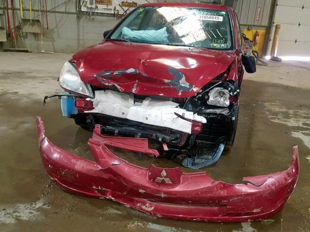 JA3AJ26E94U015111 - 2004 MITSUBISHI LANCER ES RED photo 9