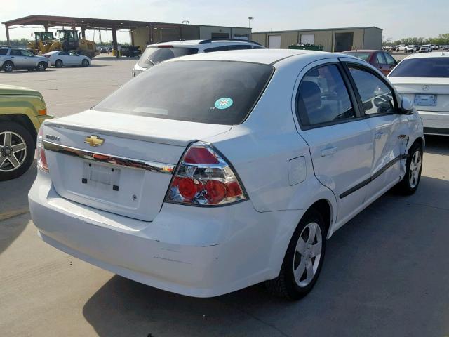 KL1TD5DE8BB214415 - 2011 CHEVROLET AVEO LS WHITE photo 4