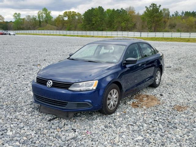 3VW2K7AJ3CM367234 - 2012 VOLKSWAGEN JETTA BASE BLUE photo 2