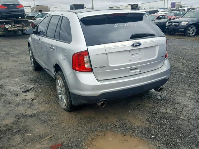 2FMDK3JC2BBB41848 - 2011 FORD EDGE SEL GRAY photo 3