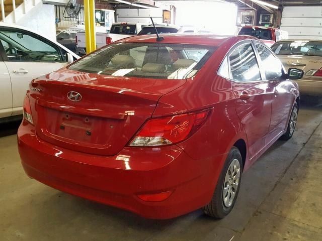 KMHCT4AEXHU269855 - 2017 HYUNDAI ACCENT SE RED photo 4