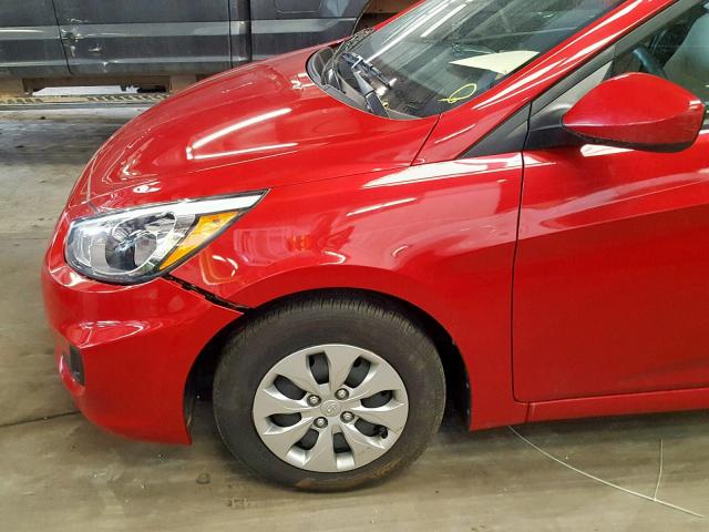 KMHCT4AEXHU269855 - 2017 HYUNDAI ACCENT SE RED photo 9