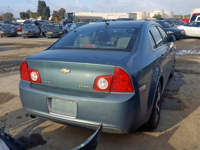 1G1ZF57589F228366 - 2009 CHEVROLET MALIBU HYB BLUE photo 4