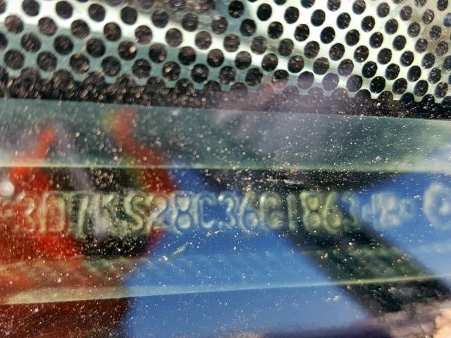 3D7KS28C36G186348 - 2006 DODGE RAM 2500 S შავი ფოტო 10