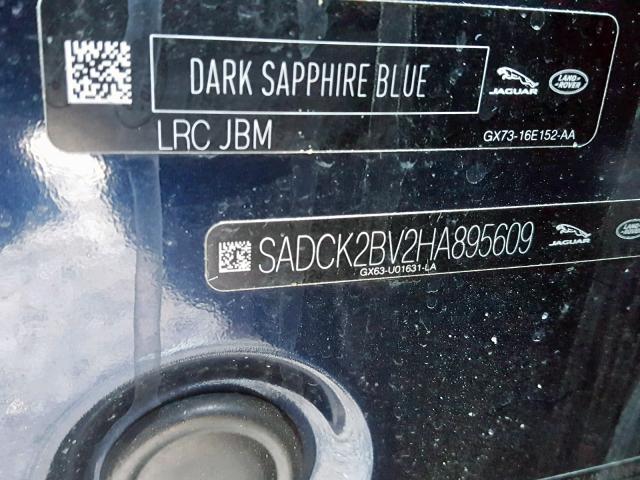 SADCK2BV2HA895609 - 2017 JAGUAR F-PACE PRE BLUE photo 10