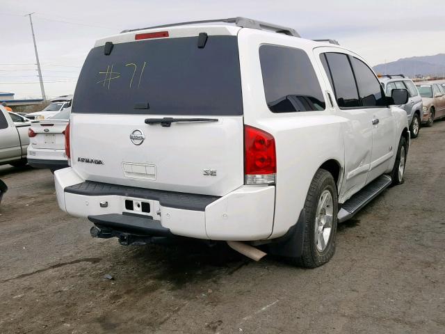 5N1AA08A65N726997 - 2005 NISSAN ARMADA SE WHITE photo 4