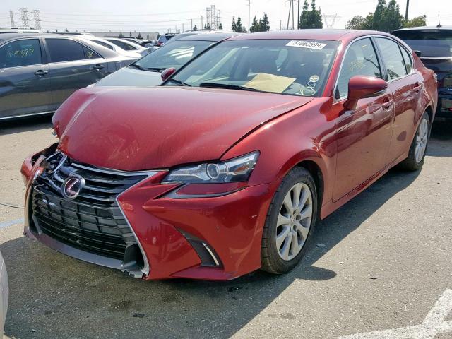 JTHBA1BL6GA001952 - 2016 LEXUS GS 200T RED photo 2