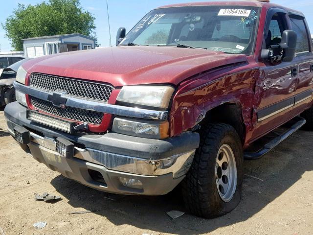 2GCEK13T551313844 - 2005 CHEVROLET SILVERADO RED photo 9