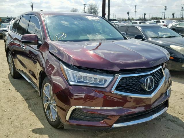 5FRYD3H57HB008388 - 2017 ACURA MDX TECHNO MAROON photo 1