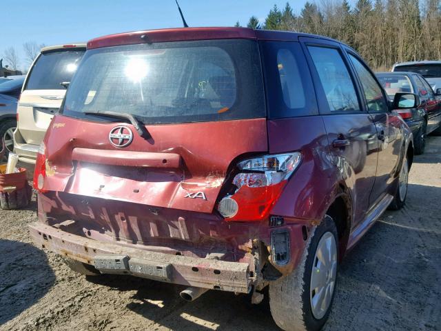 JTKKT604960144718 - 2006 TOYOTA SCION XA RED photo 4