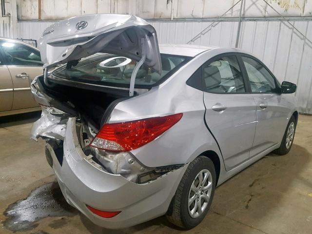 KMHCT4AE7EU619406 - 2014 HYUNDAI ACCENT GLS SILVER photo 4