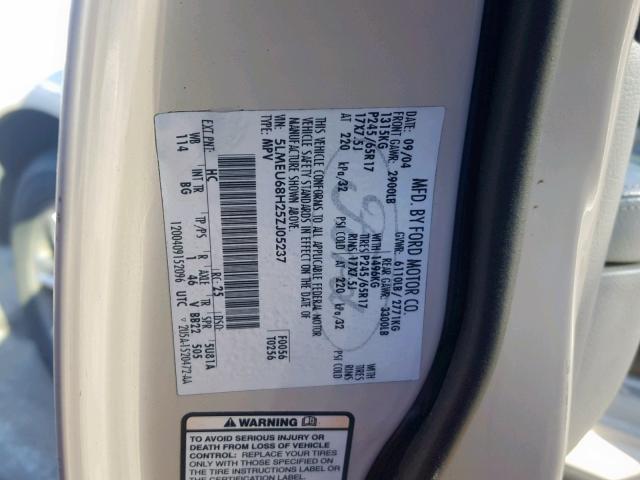 5LMEU68H25ZJ05237 - 2005 LINCOLN AVIATOR 米色 照片 10