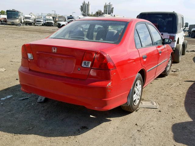 1HGES16335L021004 - 2005 HONDA CIVIC DX V RED photo 4