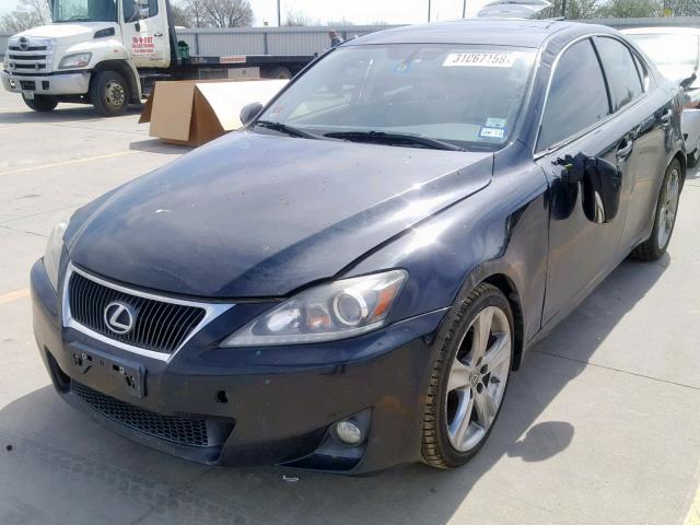 JTHBF5C22B5151475 - 2011 LEXUS IS 250 BLACK photo 2