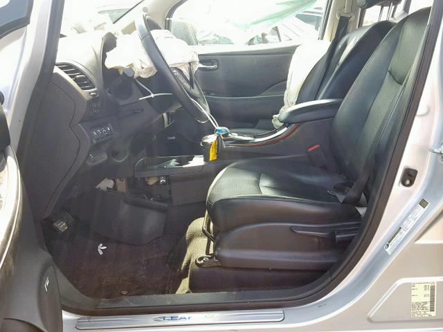 1N4AZ0CP3FC316055 - 2015 NISSAN LEAF S SILVER photo 5