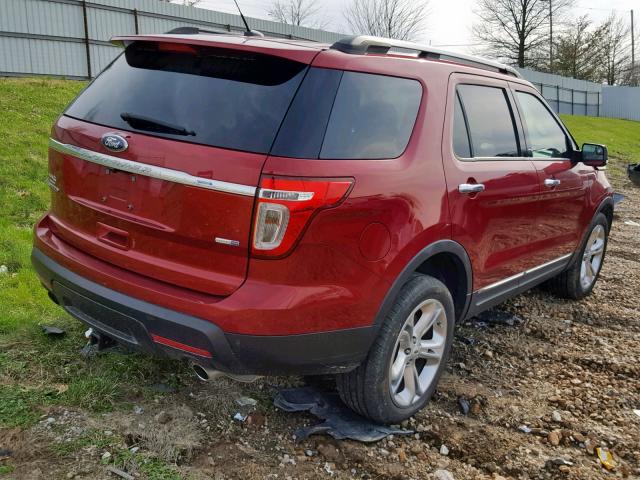 1FM5K8F82FGC38665 - 2015 FORD EXPLORER L RED photo 4