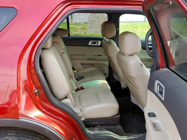 1FM5K8F82FGC38665 - 2015 FORD EXPLORER L RED photo 6