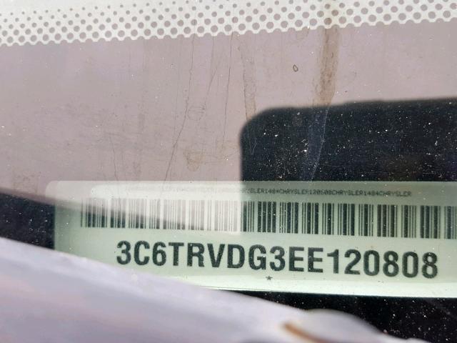 3C6TRVDG3EE120808 - 2014 RAM PROMASTER WHITE photo 10