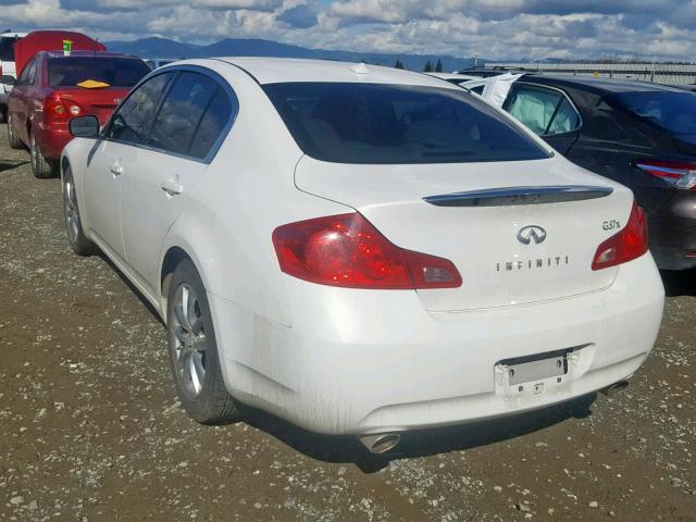 JNKCV61F09M354237 - 2009 INFINITI G37 WHITE photo 3