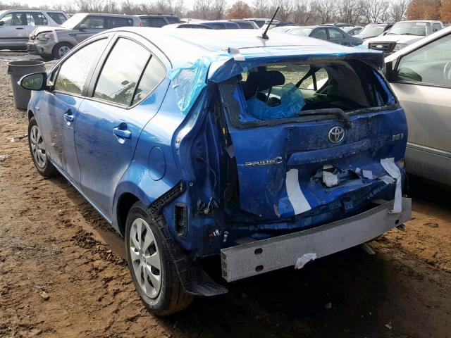 JTDKDTB32C1012042 - 2012 TOYOTA PRIUS C BLUE photo 3