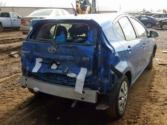 JTDKDTB32C1012042 - 2012 TOYOTA PRIUS C BLUE photo 4