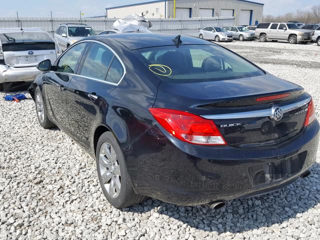 2G4GS5EV9D9121840 - 2013 BUICK REGAL PREM BLACK photo 3