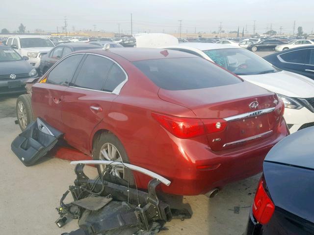 JN1BV7AR3EM696551 - 2014 INFINITI Q50 BASE RED photo 3