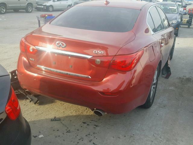 JN1BV7AR3EM696551 - 2014 INFINITI Q50 BASE RED photo 4