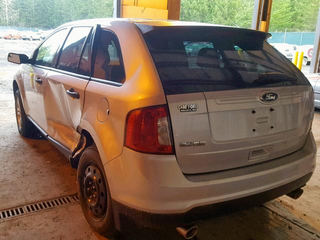 2FMDK3GC5BBB55122 - 2011 FORD EDGE SE SILVER photo 3