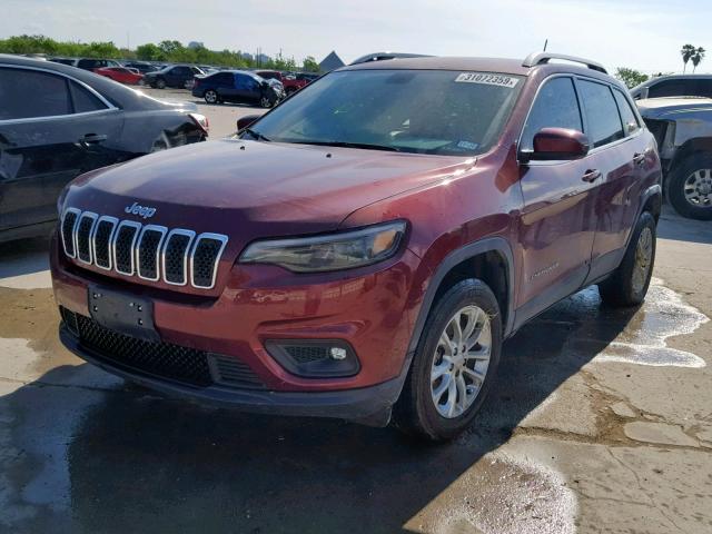 1C4PJLCB7KD307591 - 2019 JEEP CHEROKEE L MAROON photo 2