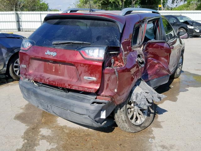 1C4PJLCB7KD307591 - 2019 JEEP CHEROKEE L MAROON photo 4