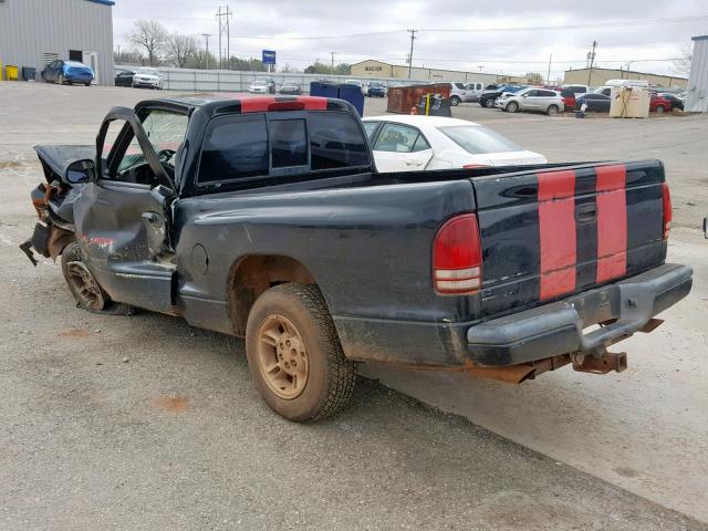 1B7FL26YXVS226472 - 1997 DODGE DAKOTA BLACK photo 3