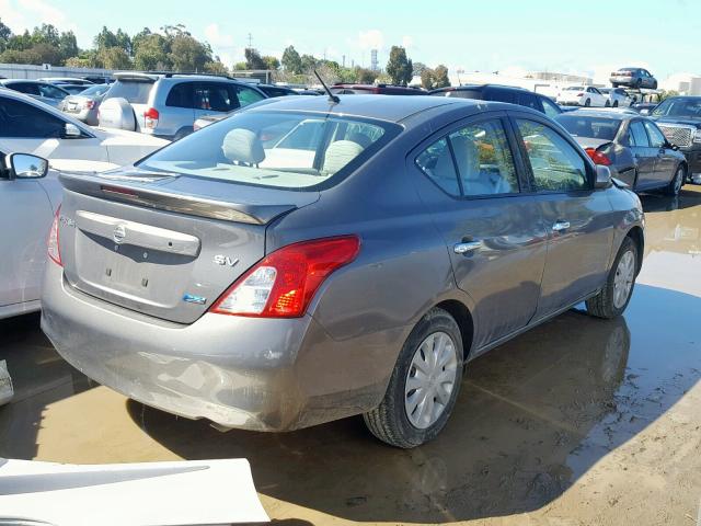 3N1CN7AP1EL808583 - 2014 NISSAN VERSA SILVER photo 4