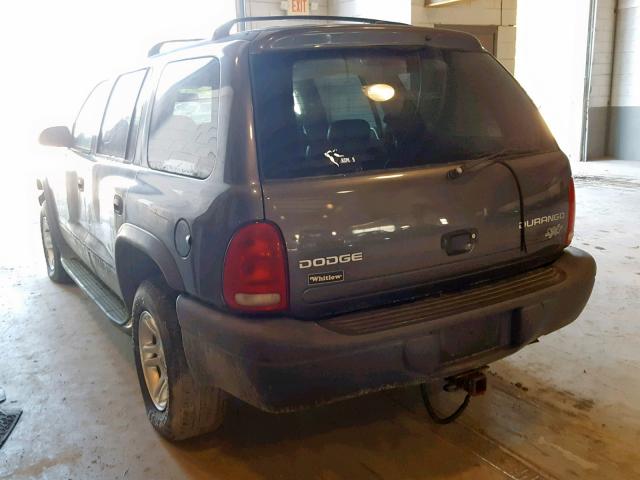 1D4HS38N13F524096 - 2003 DODGE DURANGO SP GRAY photo 3