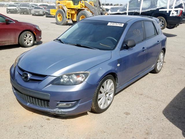 JM1BK34L671750905 - 2007 MAZDA SPEED 3 BLUE photo 2