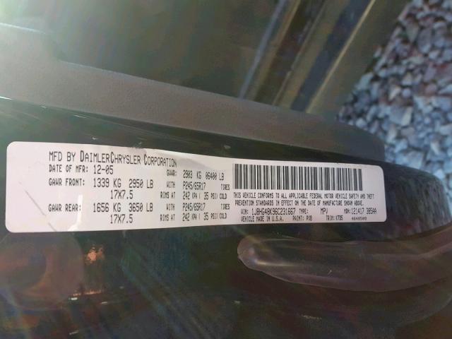 1J8HG48K96C231667 - 2006 JEEP COMMANDER BLACK photo 10