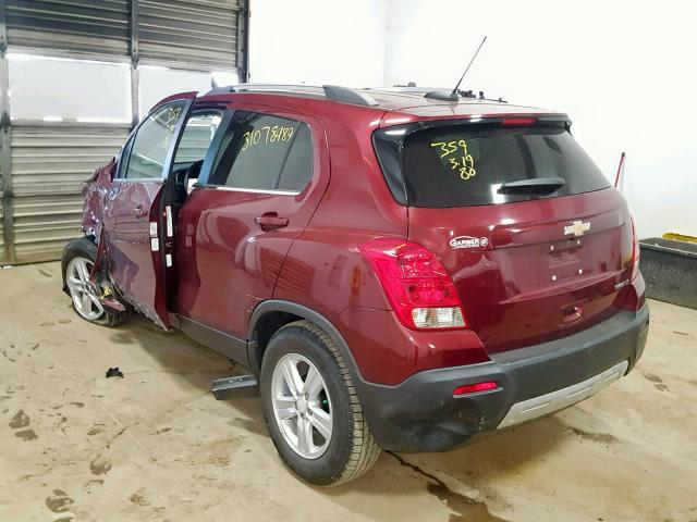 3GNCJLSB1GL185772 - 2016 CHEVROLET TRAX 1LT MAROON photo 3