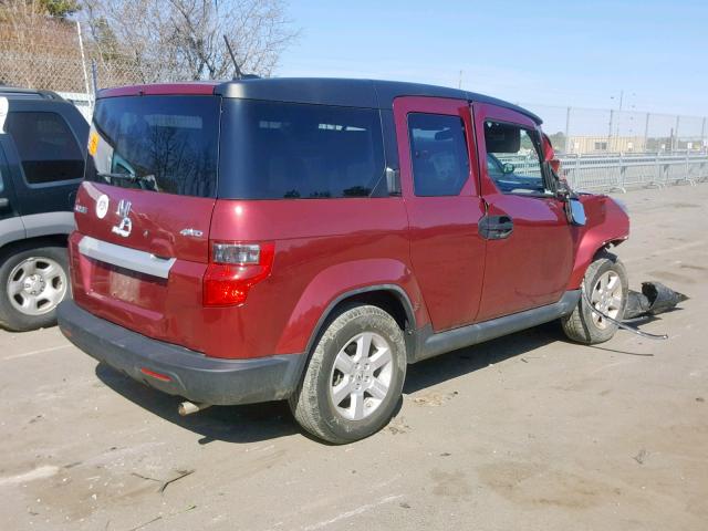 5J6YH2H71BL006524 - 2011 HONDA ELEMENT EX MAROON photo 4