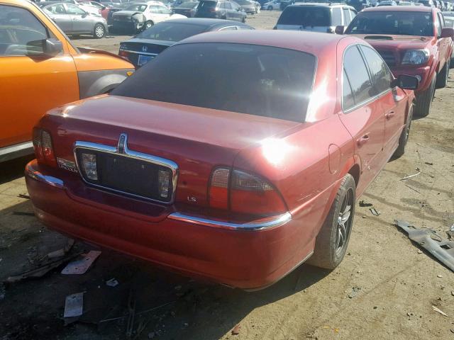 1LNHM86S34Y610802 - 2004 LINCOLN LS RED photo 4