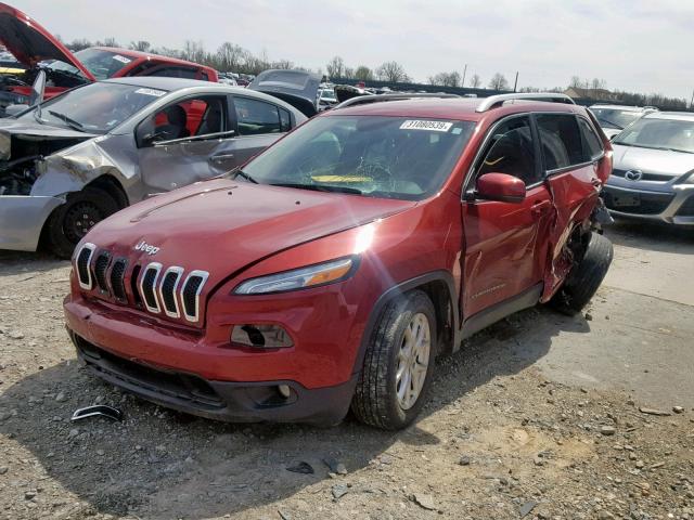 1C4PJLCS8GW352115 - 2016 JEEP CHEROKEE L RED photo 2