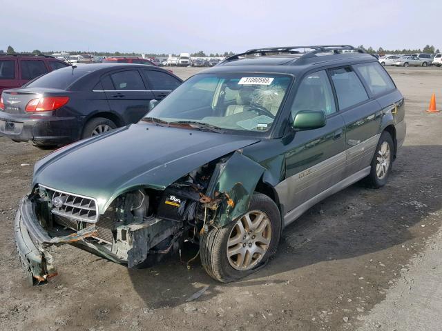 4S3BH686237613441 - 2003 SUBARU LEGACY OUT GREEN photo 2