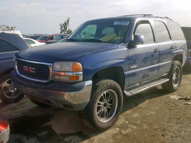 1GKEC13T01J181092 - 2001 GMC YUKON BLUE photo 2