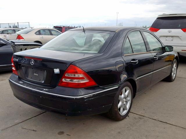 WDBRF61J72F240421 - 2002 MERCEDES-BENZ C 240 BLACK photo 4