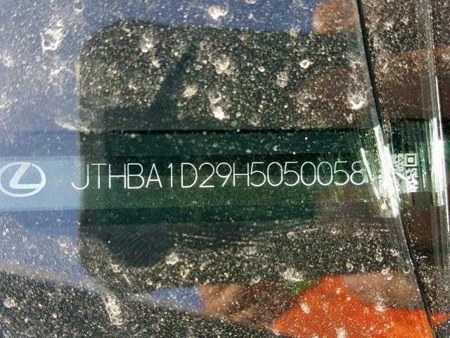 JTHBA1D29H5050058 - 2017 LEXUS IS 200T BLACK photo 10